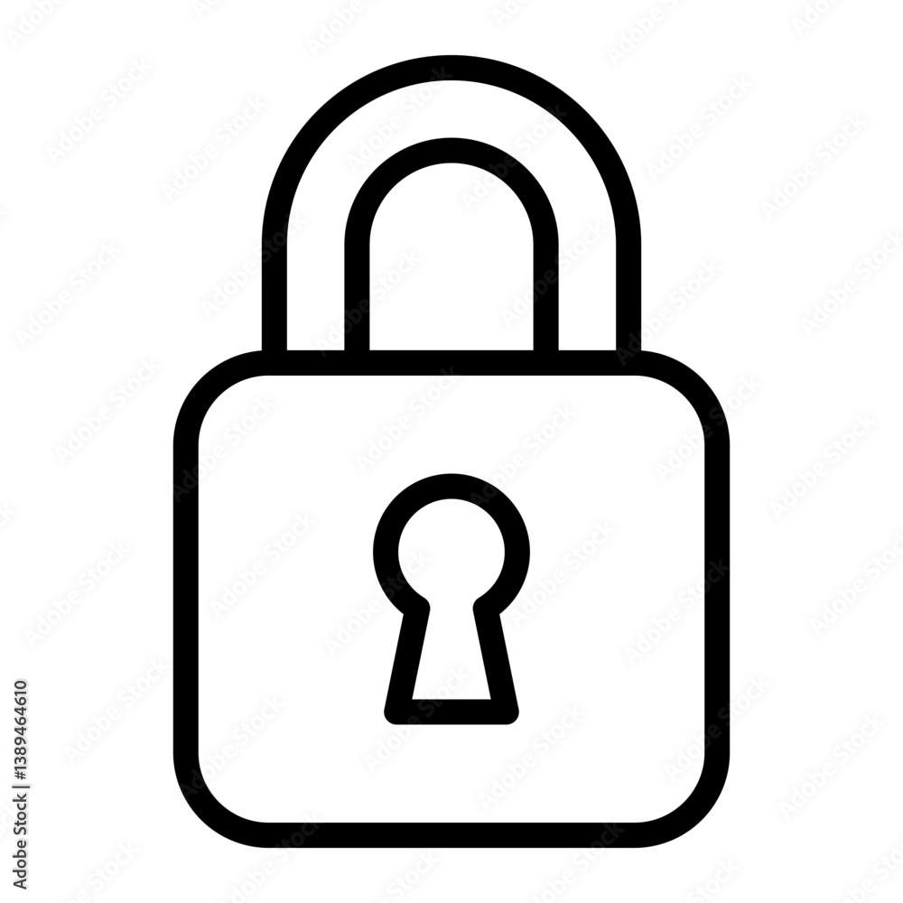 Lock Vector Line Icon Design Lock Vector Line Icon Design