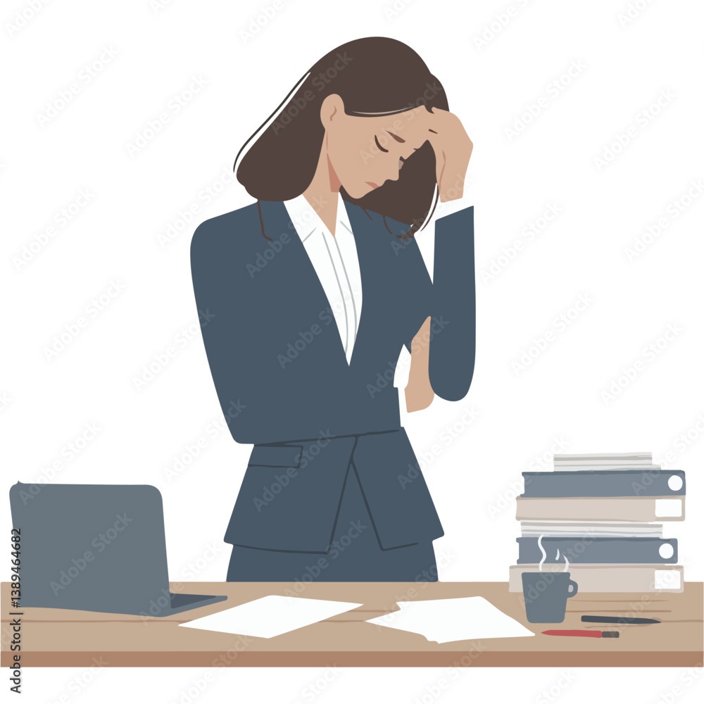vector of a businessman stressed at work vector of a businessman stressed at work