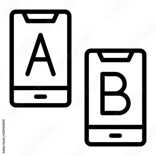 Ab Testing Vector Line Icon Design
