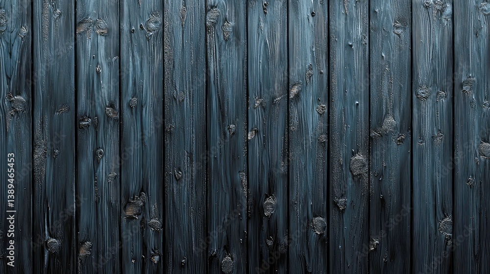 Fototapeta premium Dark Blue Rustic Wooden Texture: Background of Vertical Wood Planks, Weathered and Aged Timber for Design