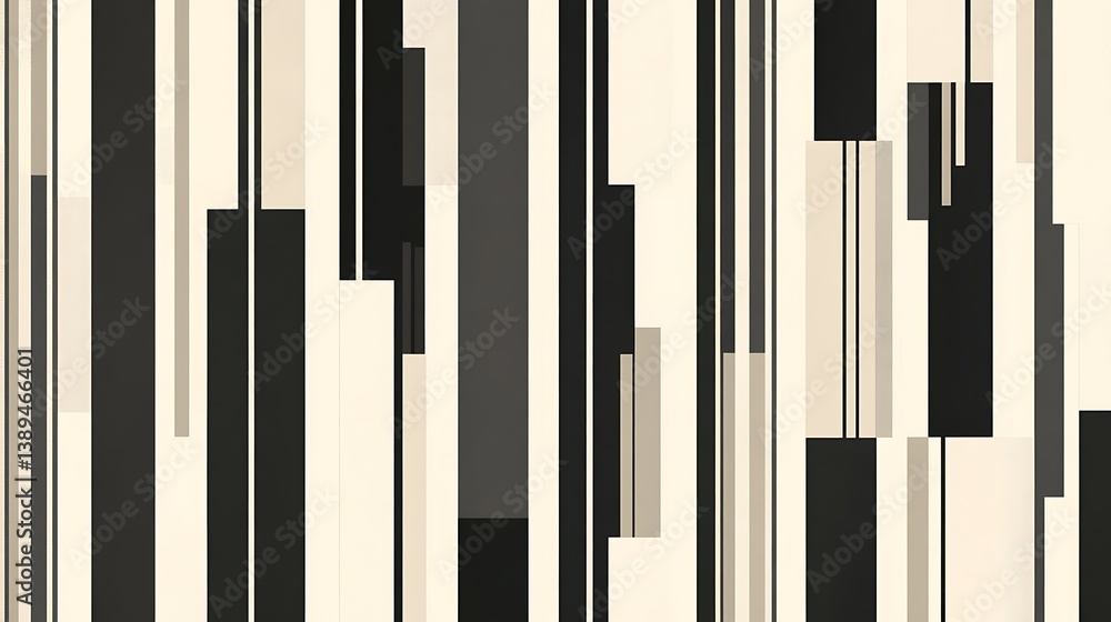 Abstract geometric pattern with vertical stripes in black, beige, and grey. Abstract geometric pattern with vertical stripes in black, beige, and grey.