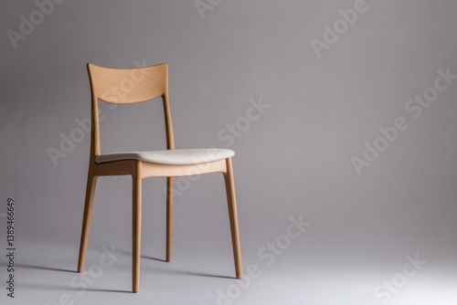 Wallpaper Mural Minimalist wooden chair featuring clean lines, elegant design, a Torontodigital.ca