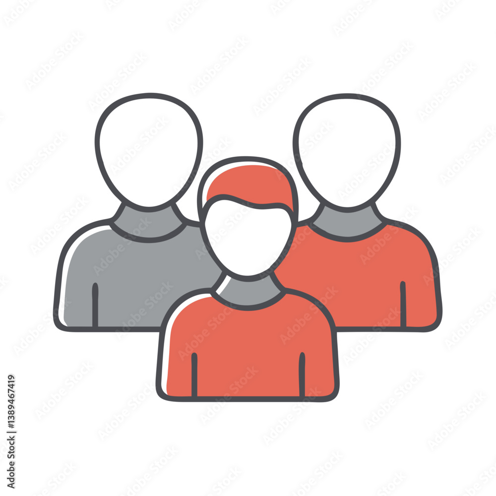 Diverse Group of People in Simple Illustration  