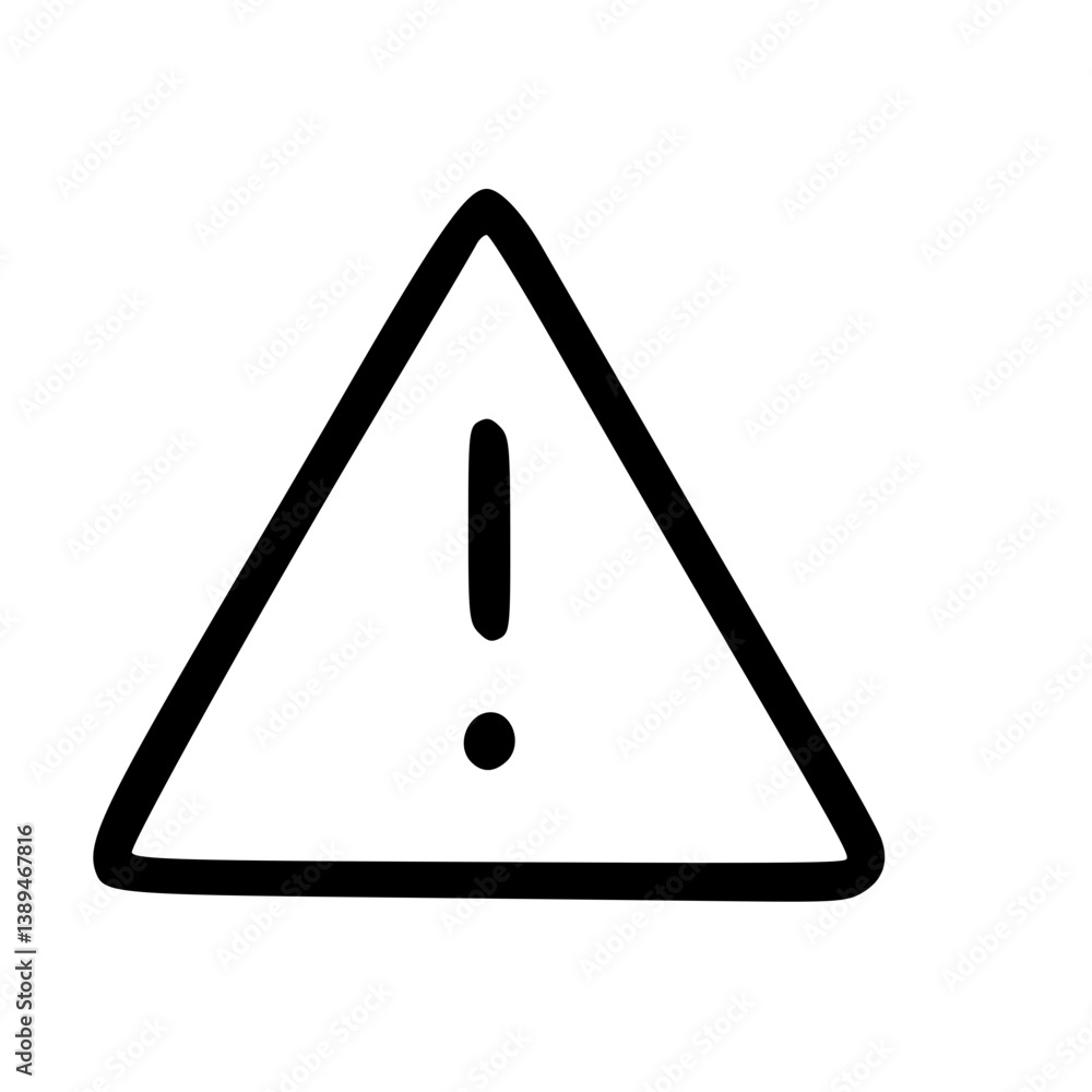 Attention Sign Icon - Simple Black and White Warning Symbol Attention Sign Icon - Simple Black and White Warning Symbol
