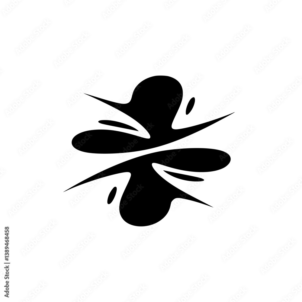 Abstract Black Shape on White, Dynamic Symmetry Logo Design Abstract Black Shape on White, Dynamic Symmetry Logo Design