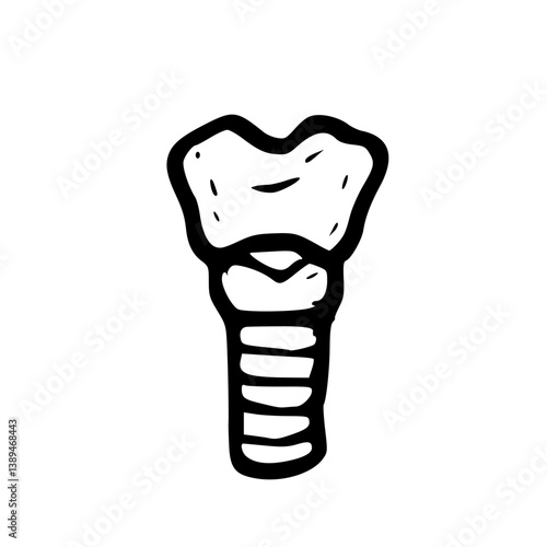 Larynx and Trachea Line Art