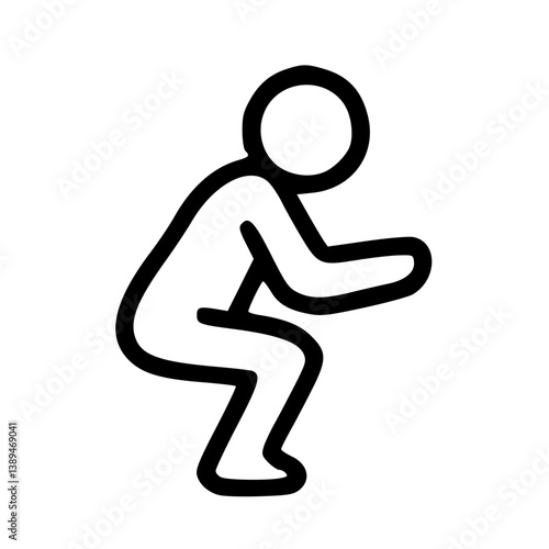 Squatting Stick Figure Illustration