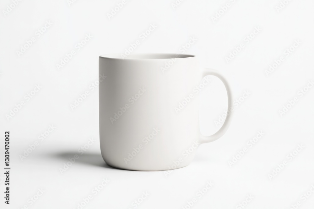 Fototapeta premium Minimalist design showcases smooth white mug against clean backd