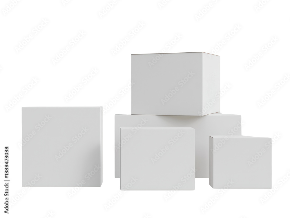 Creative cardboard box arrangement with cutout background studio setting product photography minimalist view Creative cardboard box arrangement with cutout background studio setting product photography minimalist view
