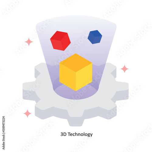 3D Technology Concept isometric Style Illustrations. Eps 10 File 