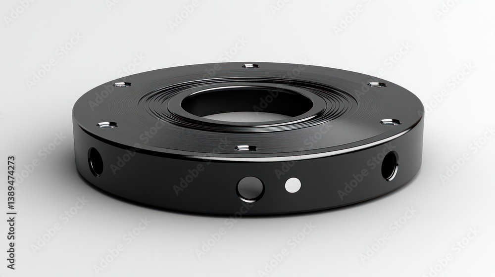 Fototapeta premium Precision Engineered Black Metal Circular Component