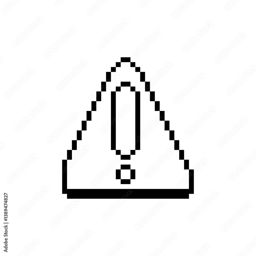 Obraz premium symbol warning sign pixel art
