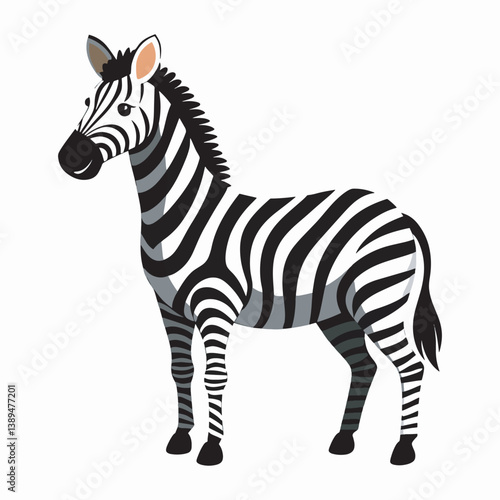 Zebra vector style illustration.