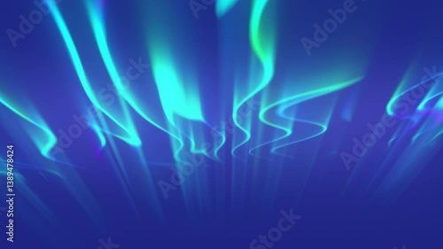 Animated with colorful aurora lights that glow in the dark night sky. Ideal for use as visual effects or ambient scenes. Alpha channel, celebration video, Prores 4444. transparent Background.