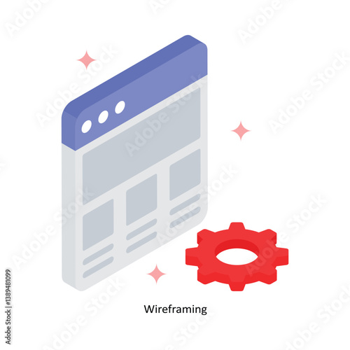 Wireframing Concept isometric Style Illustrations. Eps 10 File 