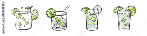 gin and tonic with lime icon, gin and tonic with lime vector illustration-simple illustration of gin and tonic with lime, perfect for gin and tonic with lime logos and icons