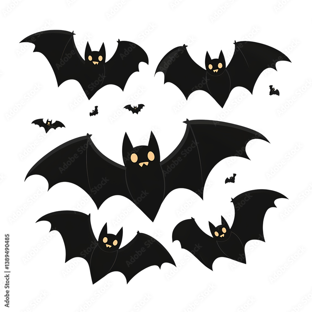 Halloween Bat flat vector icon, transparent background Halloween Bat flat vector icon, transparent background