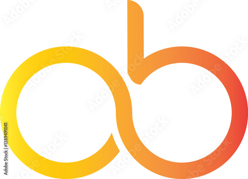 Photos minimalist letter OB or OP or DO or QO logo concept vector icon
