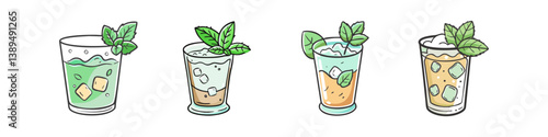 mint julep icon, mint julep vector illustration-simple illustration of mint julep, perfect for mint julep logos and icons