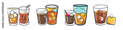 rum and coke icon, rum and coke vector illustration-simple illustration of rum and coke, perfect for rum and coke logos and icons
