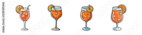 aperol spritz icon, aperol spritz vector illustration-simple illustration of aperol spritz, perfect for aperol spritz logos and icons