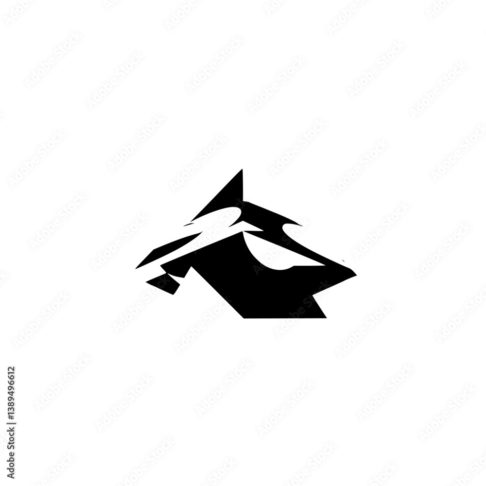 Abstract Geometric Mountain Illustration in Minimalist Style Abstract Geometric Mountain Illustration in Minimalist Style
