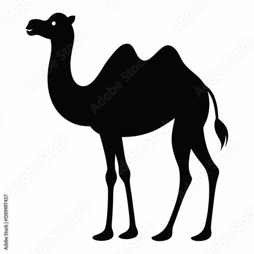 camel silhouette isolated white background