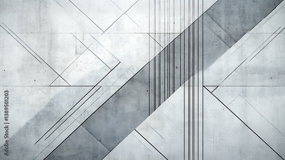 Abstract grey concrete wall with geometric lines. Abstract grey concrete wall with geometric lines.