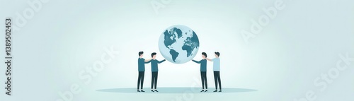 Group of people collaboratively holding a globe, symbolizing teamwork, global connection, and environmental responsibility.