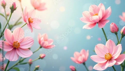 Delicate floral repeat, pastel hues, soft focus, illustration, delicate, elegant