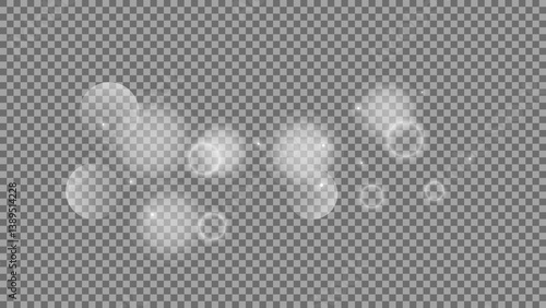 Bokeh circles on transparent background