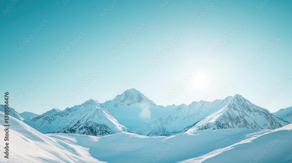 Obraz premium Scenic view of snowy mountains against a clear sky
