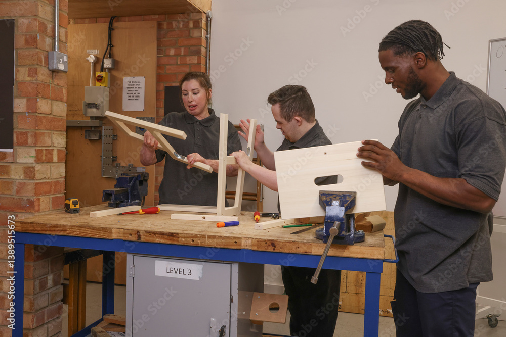 Disabled people at workshop Disabled people at workshop