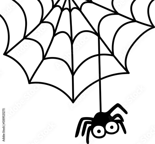 Spiderweb vector illustration. Scary halloween decoration.