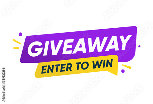 Giveaway Enter to Win Announcement label vector design 