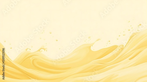 Creamy yellow liquid wave splash.
