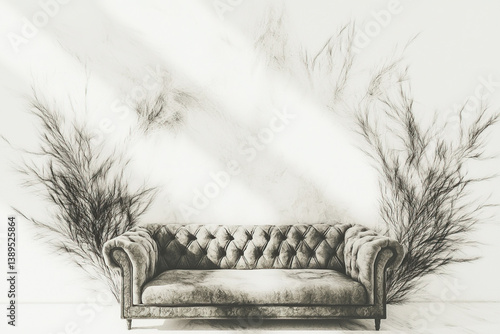 A cozy depiction of a couch...