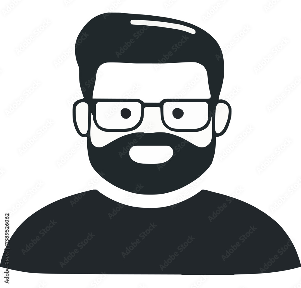 Man with Glasses and Beard in Casual Style Man with Glasses and Beard in Casual Style