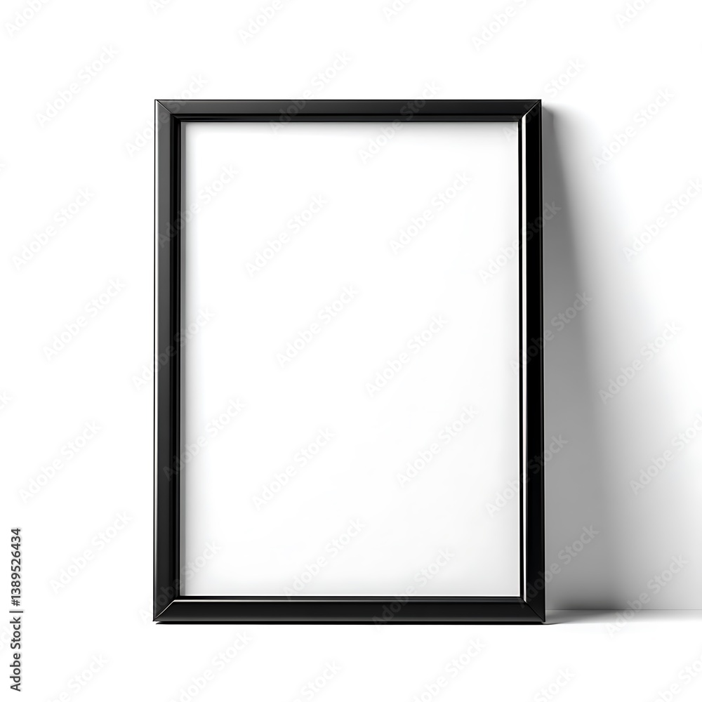 Empty photo frame mockup on white background front view for creative displays and design ideas Empty photo frame mockup on white background front view for creative displays and design ideas