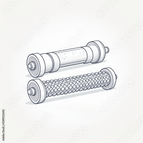 Vector diagram of massage roller with clean lines and educational purpose