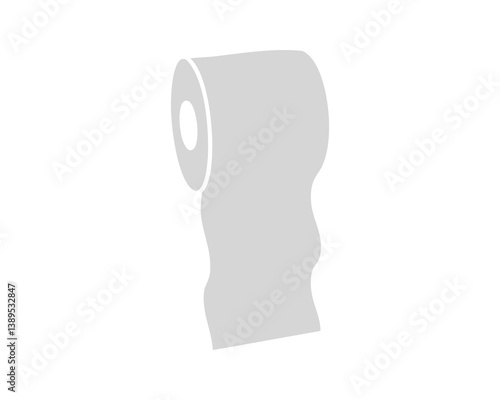 Simple, minimalist graphic of a toilet paper roll.  Perfect for websites, apps, or presentations needing a clean, modern aesthetic.  Represents hygiene, cleanliness, or even the concept of depletion.
