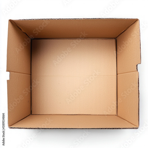 open cardboard box isolated