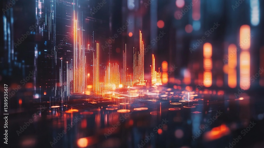 Stunning Double Exposure of Financial Graph in Dynamic Background Stunning Double Exposure of Financial Graph in Dynamic Background