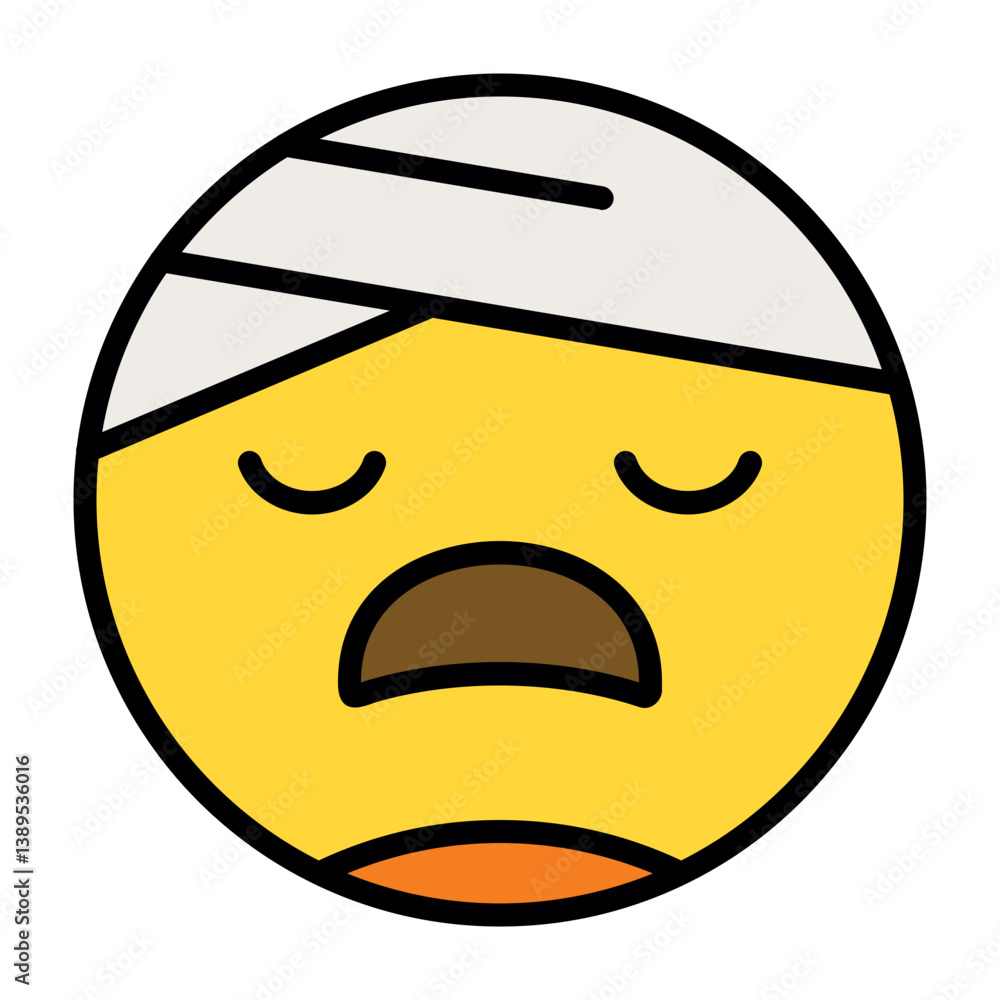 Obraz premium Face with Head-Bandage Icon