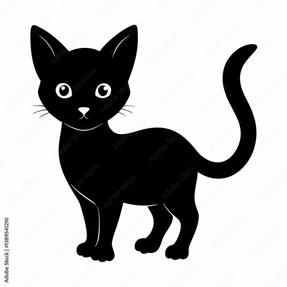 kitty silhouette isolated white background kitty silhouette isolated white background