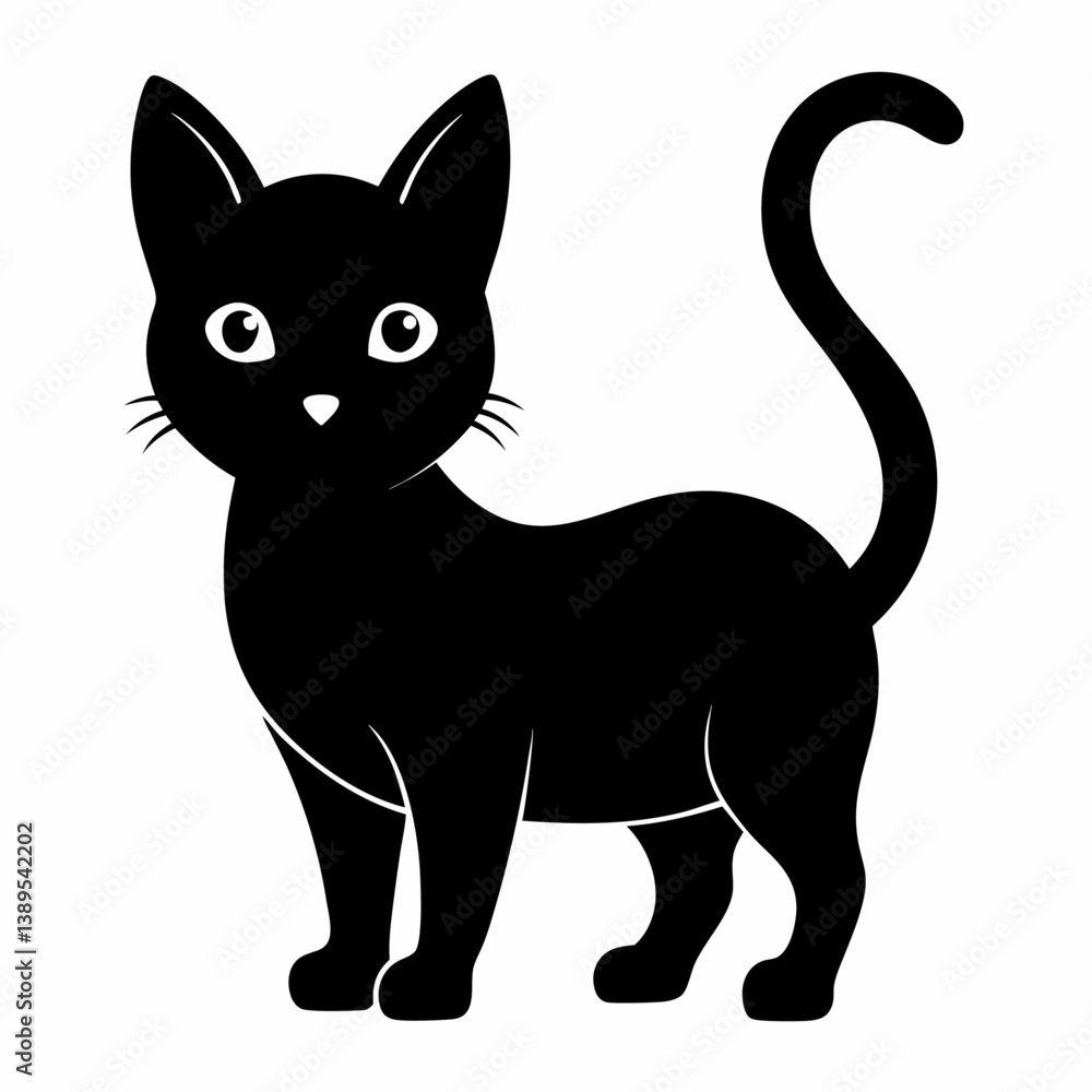 kitty silhouette isolated white background kitty silhouette isolated white background
