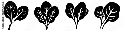 baby spinach icon, baby spinach silhouette vector illustration-simple silhouette illustration of baby spinach, perfect for baby spinach logos and icons