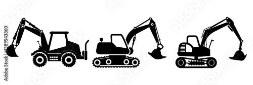 backhoe icon, backhoe silhouette vector illustration-simple silhouette illustration of backhoe, perfect for backhoe logos and icons