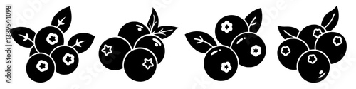 blueberries icon, blueberries silhouette vector illustration-simple silhouette illustration of blueberries, perfect for blueberries logos and icons