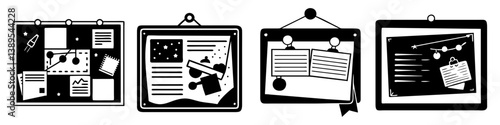 bulletin board icon, bulletin board silhouette vector illustration-simple silhouette illustration of bulletin board, perfect for bulletin board logos and icons